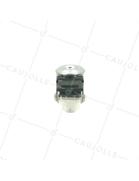 ROULETTE DESIGN PIVOTANTE À OEIL À FREIN TRANSPARENTE SOUPLE DIAMÈTRE 35MM CHARGE 35KG  À FIXATION DE 10 MM - S140TR 35OAF