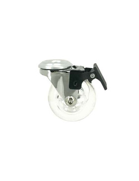 Castor SWIVEL DESIGN WITH EYE SOFT TRANSPARENT BRAKE DIAMETER 50 MM LOAD 40KG WITH 10 MM FIXING - S140TR 50OAF