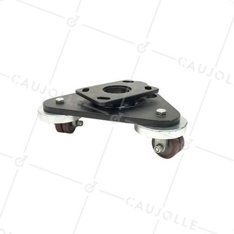 PLATEFORME PIVOTANTE ANTI BRUIT TRIANGULAIRE  AVEC ROULETTES EXTRA BASSES CHARGE 480KG • Caujolle