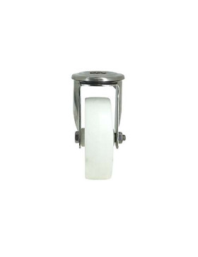 STAINLESS STEEL AND NYLON CASTOR WITH CENTRAL EYE DIAMETER 80 MM 150 KG MAX LOAD - INOX O 80