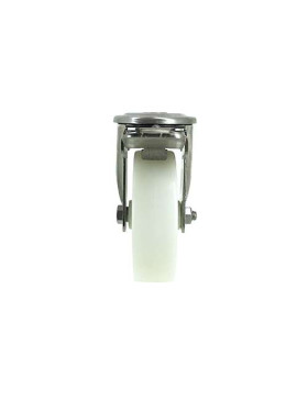 STAINLESS STEEL CASTOR WITH CENTRE EYE AND BRAKE 80 MM DIAMETER 150 KG MAX LOAD - INOX O 80AF