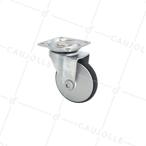 Castor GRAY ALUMINUM DESIGN DIAMETER 50 MM LOAD 25 KG - METALSTYL 50P • Caujolle