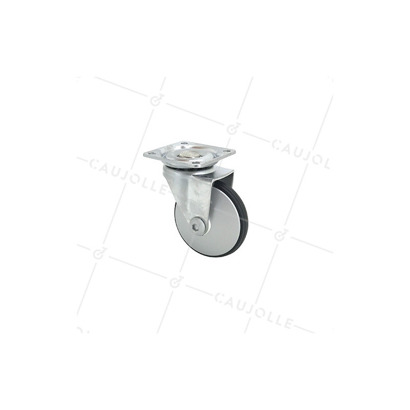 ROULETTE DESIGN EN ALUMINIUM GRIS DIAMÈTRE 50 MM CHARGE 25 KG - METALSTYL 50P