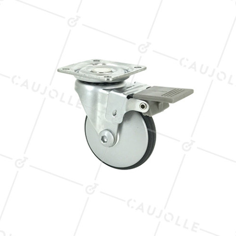 ROULETTE DESIGN EN ALUMINIUM GRIS DIAMÈTRE 50 MM CHARGE 25 KG - METALSTYL 50P • Caujolle