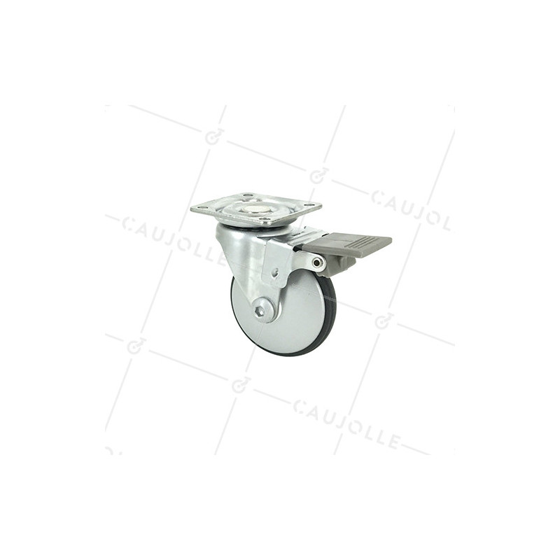 ROULETTE DESIGN EN ALUMINIUM GRIS DIAMÈTRE 50 MM CHARGE 25 KG - METALSTYL 50P