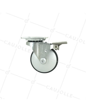 ROULETTE DESIGN EN ALUMINIUM GRIS DIAMÈTRE 50 MM CHARGE 25 KG - METALSTYL 50P
