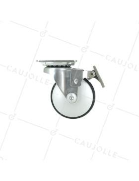 ROULETTE DESIGN EN ALUMINIUM GRIS DIAMÈTRE 50 MM CHARGE 25 KG - METALSTYL 50P