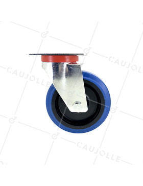 Industrial usage castor wheel swivel 125 mm diameter blue rubber S2NS