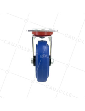 Industrial usage castor wheel swivel 125 mm diameter blue rubber S2NS