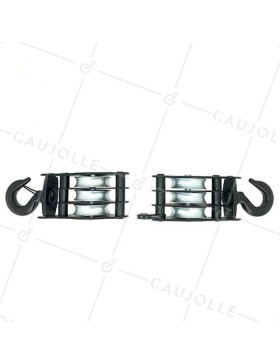 PAIRE DE MOUFLE DE LEVAGE POUR CORDE DE 10 MM DIAMETRE 45 MM CHARGE 150 KG