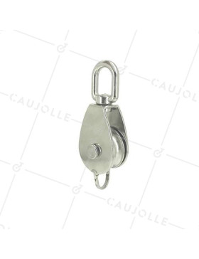 POULIE SIMPLE EN INOX MARIN 316 DIAMÈTRE 50 MM CHARGE 750 KG  • Caujolle
