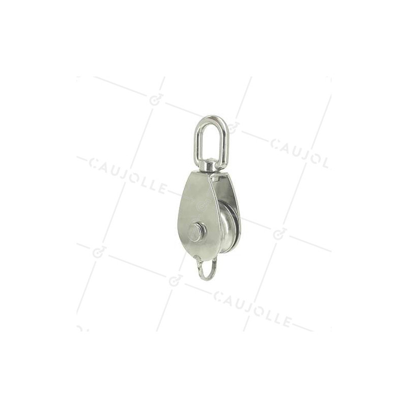 Poulie simple avec émerillon de diamètre 50 mm