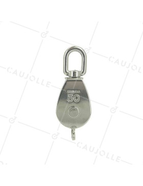 Poulie simple avec émerillon de diamètre 50 mm