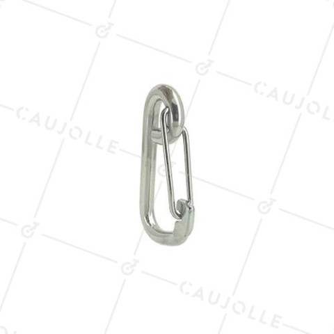 MOUSQUETON EN INOX MARIN 316 À RESSORT LONGUEUR 100 MM CHARGE 500 KG • Caujolle