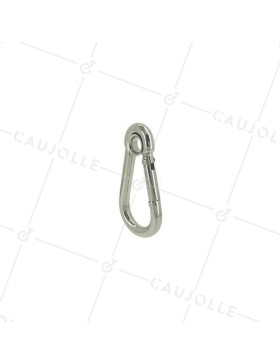 MOUSQUETON COSSE EN INOX MARIN 316 À OEIL DE 6 MM LONGUEUR 60 MM CHARGE 130 KG • Caujolle