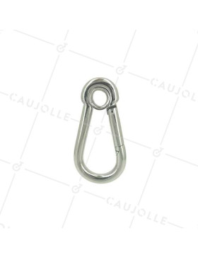 Mousqueton pompier à oeil en inox pour charge de 250 kg