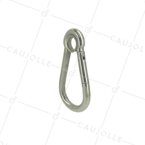MOUSQUETON COSSE EN INOX MARIN 316 À OEIL DE 16 MM LONGUEUR 140 MM CHARGE 300 KG • Caujolle