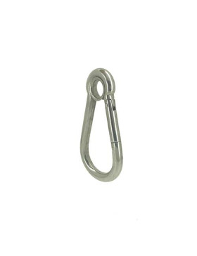 Mousqueton pompier à oeil en inox pour charge de 300 kg