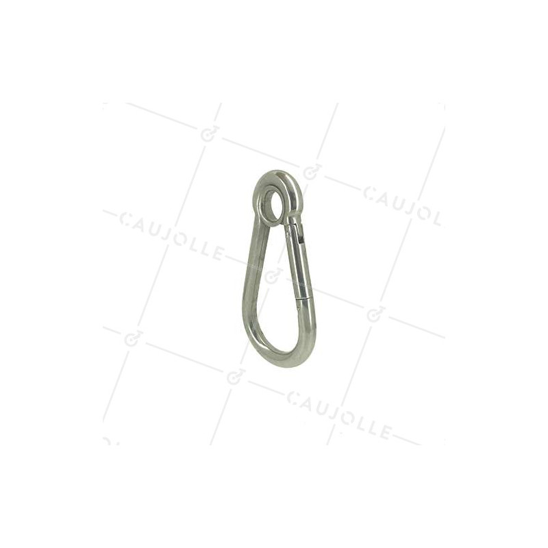 Mousqueton pompier à oeil en inox pour charge de 300 kg