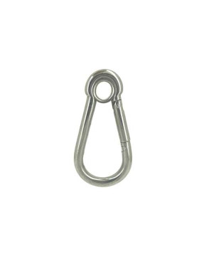 Mousqueton pompier à oeil en inox pour charge de 300 kg