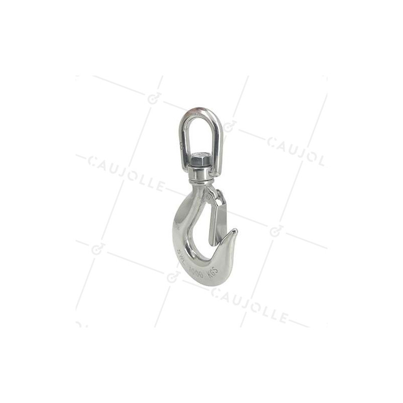 Crochet en inox avec touret pour charge de 1 tonne