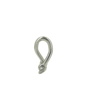 Manille torse en inox avec axe traversant de 10 mm de diamètre