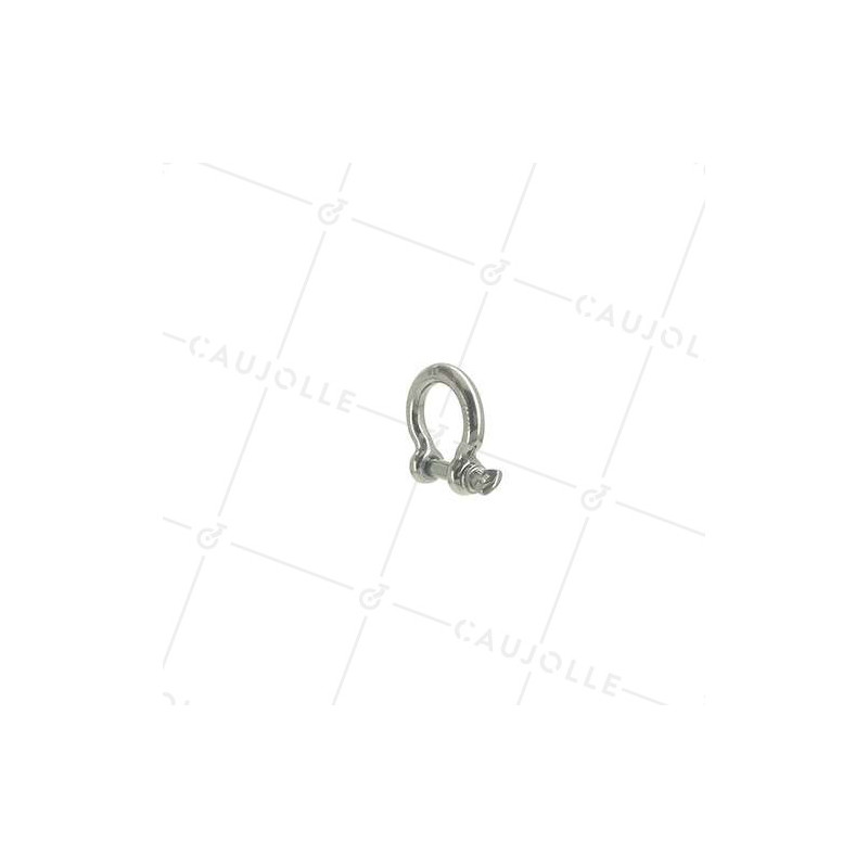 Manille lyre en inox avec axe traversant de 6 mm de diamètre