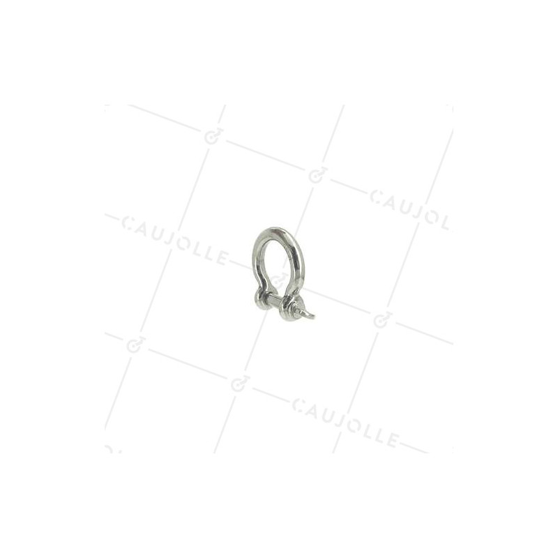 Manille lyre en inox avec axe traversant de 8 mm de diamètre