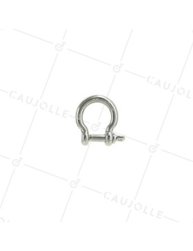 Manille lyre en inox avec axe traversant de 8 mm de diamètre