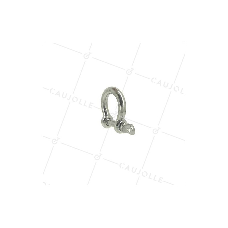 Manille lyre en inox avec axe traversant de 10 mm de diamètre