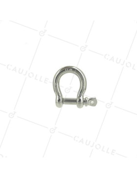 Manille lyre en inox avec axe traversant de 10 mm de diamètre