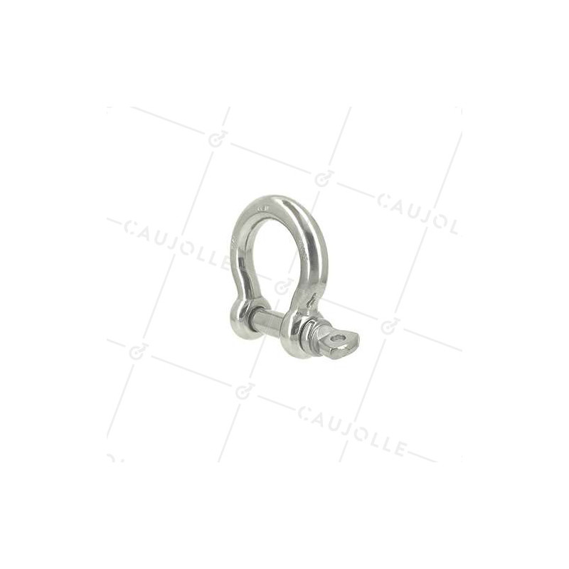 Manille lyre en inox avec axe traversant de 16 mm de diamètre