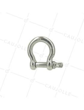 Manille lyre en inox avec axe traversant de 16 mm de diamètre