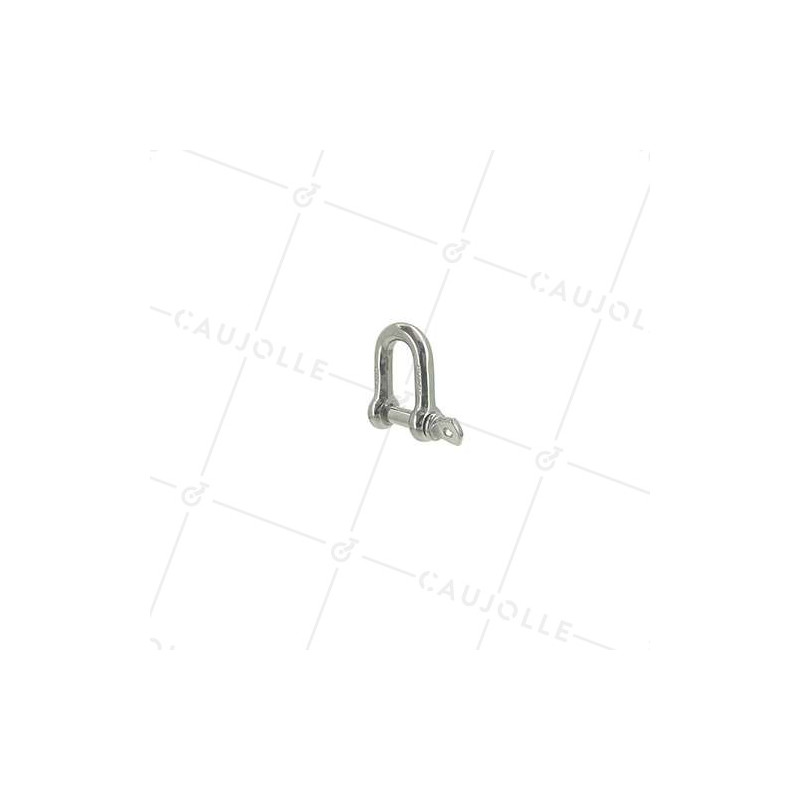 Manille droite en inox avec axe traversant de 6 mm de diamètre