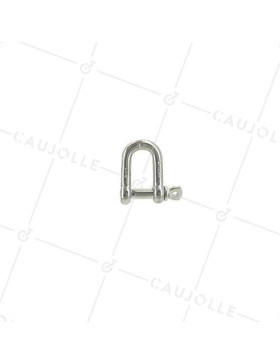 Manille droite en inox avec axe traversant de 6 mm de diamètre