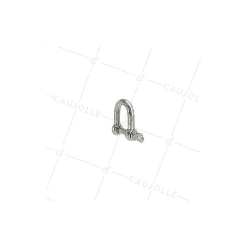 Manille droite en inox avec axe traversant de 8 mm de diamètre