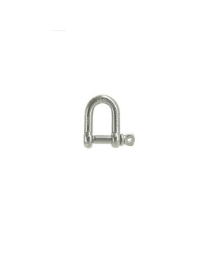 Manille droite en inox avec axe traversant de 8 mm de diamètre