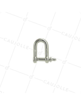 Manille droite en inox avec axe traversant de 10 mm de diamètre