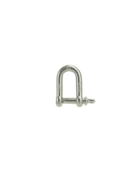 Manille droite en inox avec axe traversant de 10 mm de diamètre