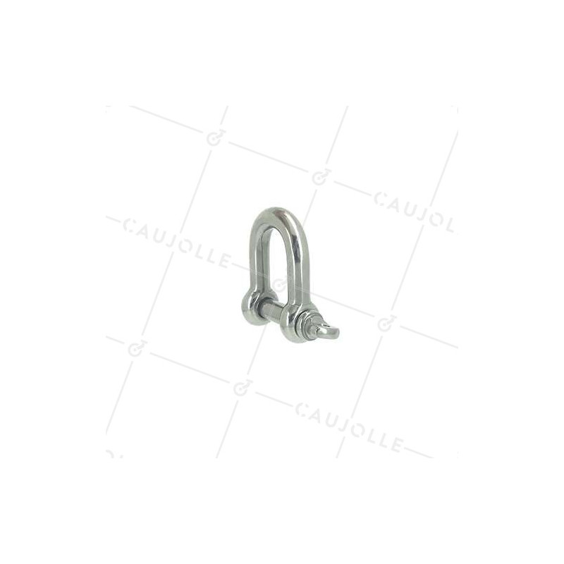 Manille droite en inox avec axe traversant de 12 mm de diamètre