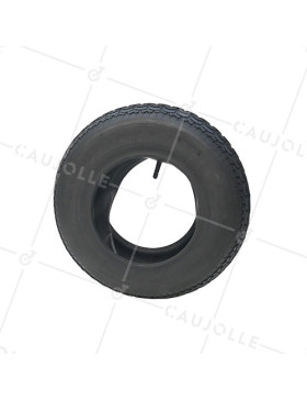 ENSEMBLE PNEU À CRAMPONS + CHAMBRE À AIR DE BROUETTE ULTRA RENFORCÉ DIAMÈTRE 400 MM JANTE 8 POUCES (4.80/4.00-8) 4PR AGR