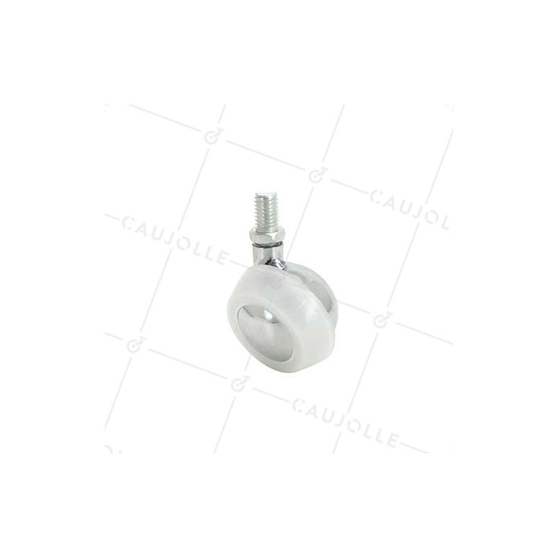 SWIVEL FURNITURE CASTOR WITH THREADED STEM S44 DIAMETER 42 