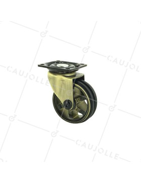 Castor RETRO DESIGN IN GOLD ALUMINUM DIAMETER 50 MM LOAD 30KG - GOLDSTYL50P • Caujolle