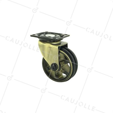 Castor RETRO DESIGN IN GOLD ALUMINUM DIAMETER 50 MM LOAD 30KG - GOLDSTYL50P • Caujolle