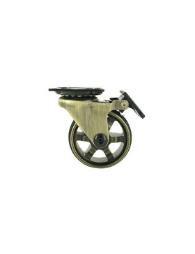 Castor RETRO DESIGN GOLDEN ALUMINUM BRAKE DIAMETER 50 MM LOAD 30KG - GOLDSTYL50PAF