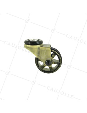Castor RETRO DESIGN WITH Bolt hole IN GOLD ALUMINUM DIAMETER 50 MM LOAD 30KG WITH 10 MM FIXING - GOLDSTYL50O