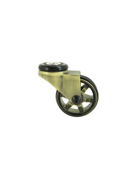 Castor RETRO DESIGN WITH Bolt hole IN GOLD ALUMINUM DIAMETER 50 MM LOAD 30KG WITH 10 MM FIXING - GOLDSTYL50O