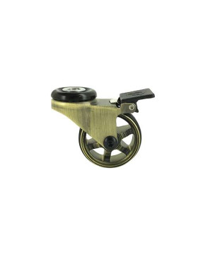 Castor RETRO DESIGN WITH Bolt hole GOLDEN ALUMINUM BRAKE 50 MM DIAMETER 30KG LOAD WITH 10 MM FIXING - GOLDSTYL50OAF