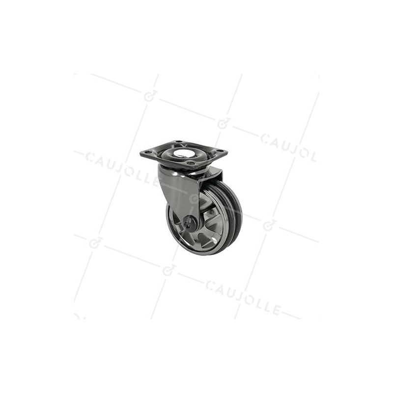 Castor DESIGN IN BLACK MIRROR ALUMINUM DIAMETER 50 MM LOAD 30KG - BLACKNICKEL 50P