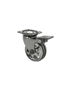 ROULETTE DESIGN À FREIN EN ALUMINIUM NOIR BRILLANT DIAMÈTRE 50 MM CHARGE 30KG - BLACKNICKEL 50PAF